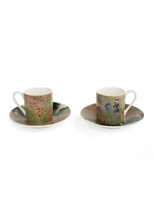 Espresso set, Claude Monet, Field with Poppies