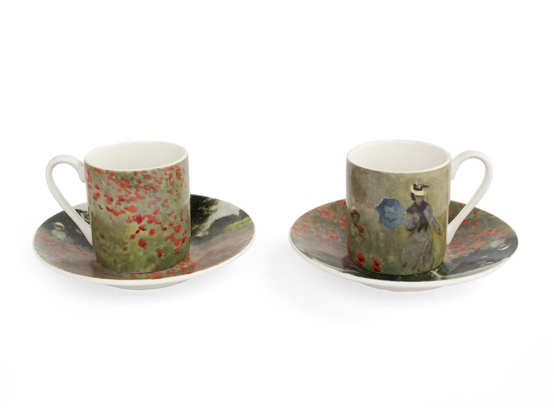 Espresso set, Claude Monet, Field with Poppies