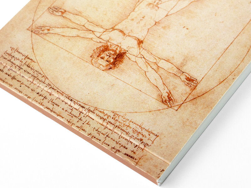 Blank blocnote A6, Vitruvian Man,  Leonardo Da Vinci