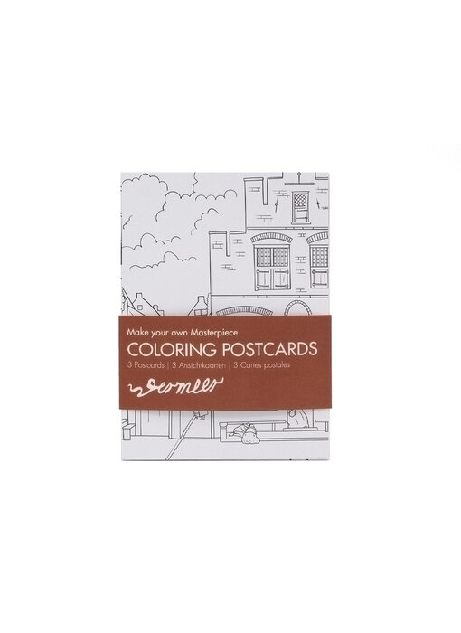 Colouring  Postcards, set of 3, Masterpieces of Vermeer
