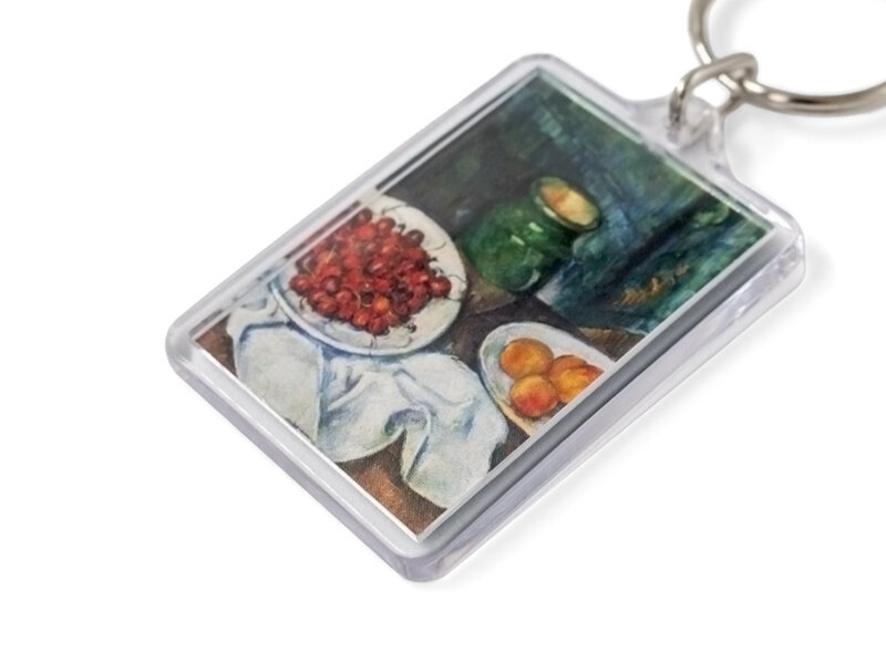 Llavero, Paul Cézanne , Bodegón con plato de cerezas