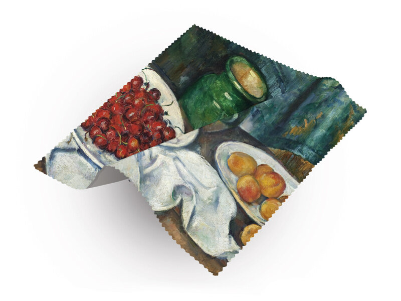 Lens cloth, Paul Cézanne,   Still life with a plate of cherries