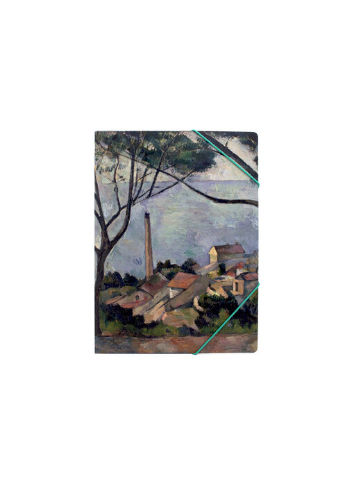 Aktenordner mit Gummiband,  Paul Cézanne, Das Meer bei Estaque hinter den Bäumen