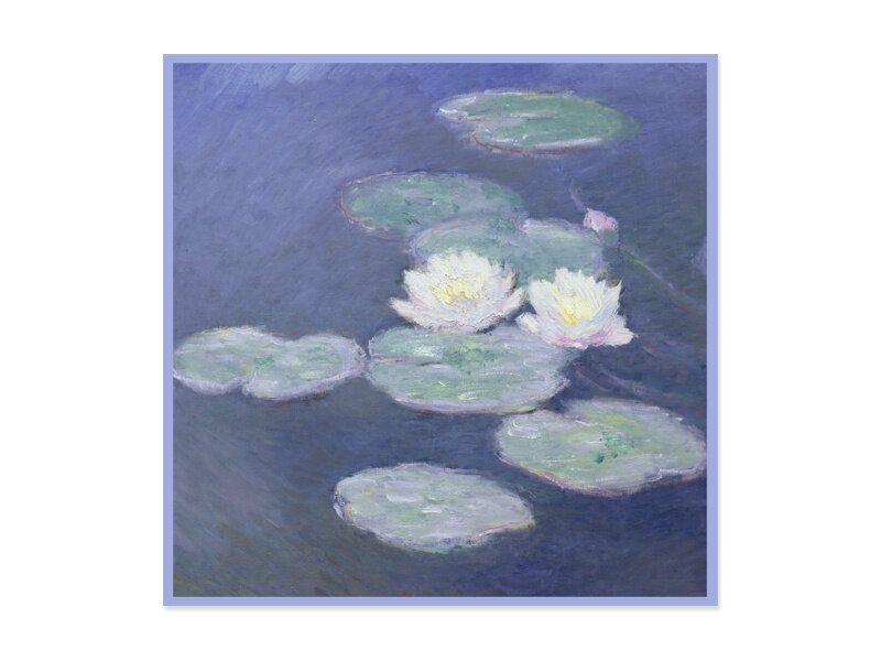 Écharpe, 68x68 cm, Claude Monet, Nympheas effet du soir
