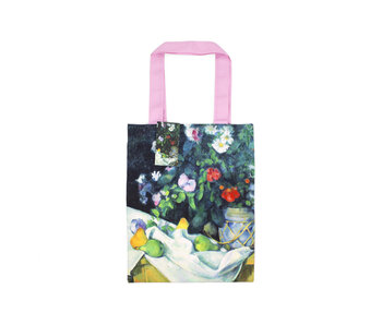 Bolsa de algodón Luxe,  Paul Cézanne, Bodegón con flores y frutas