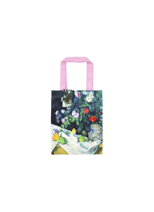 Bolsa de algodón Luxe,  Paul Cézanne, Bodegón con flores y frutas
