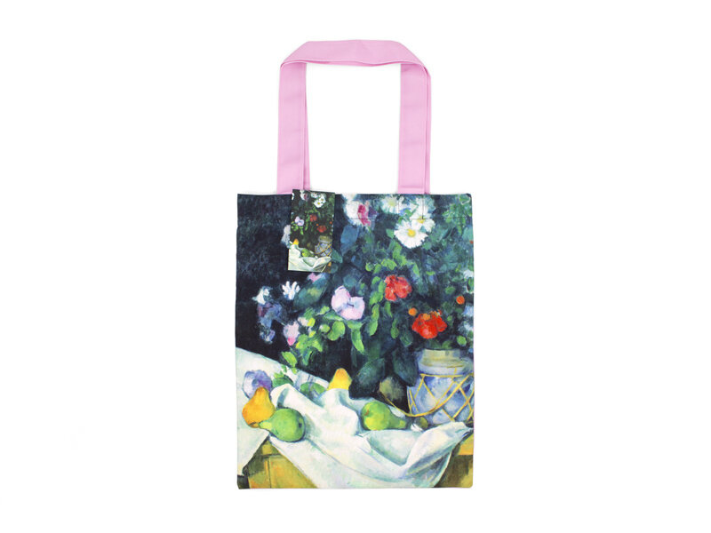 Bolsa de algodón con forro, Paul Cézanne,Bodegón con flores y frutas