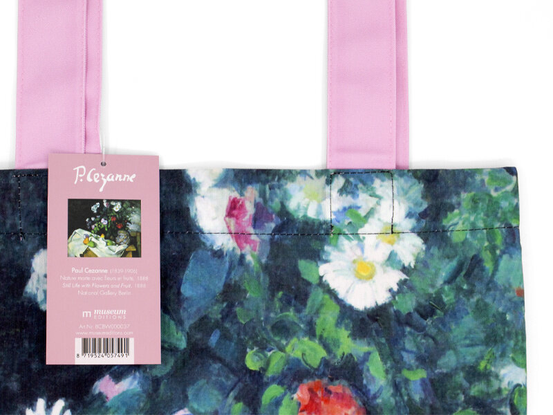 Bolsa de algodón con forro, Paul Cézanne,Bodegón con flores y frutas