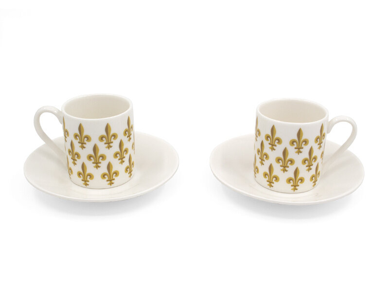 Set de espresso, Fleur de Lys