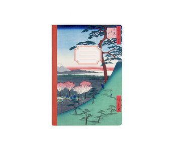 Carnet avec dos cousu en coton A5, Hiroshige, Mount Fuji from Meguro