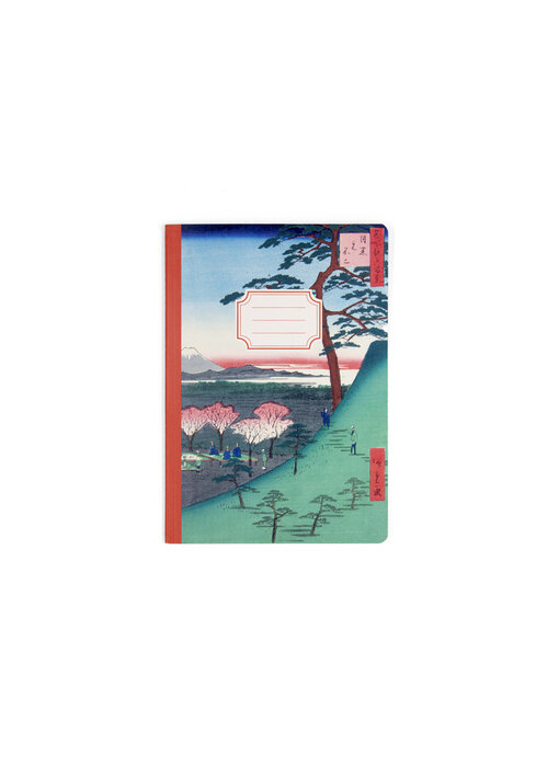 Carnet avec dos cousu en coton A5, Hiroshige, Mount Fuji from Meguro