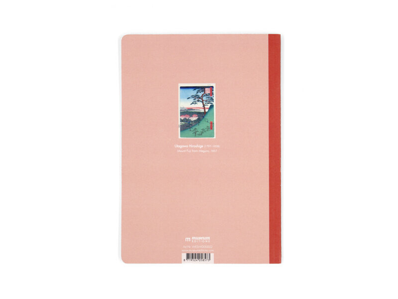 Cotton Sewn Notebook , A5,  Hiroshige, Mount Fuji from Meguro