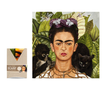 Schal, 68x68cm, 100% Seide, Frida Kahlo, Selbstporträt mit Bonito