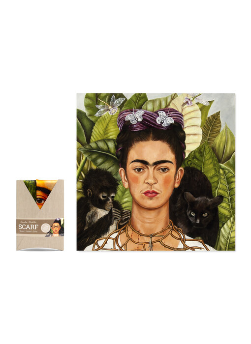 Scarf, 68x68cm ,100% Silk, Frida Kahlo, Self portrait with Bonito