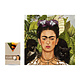 Sjaal, 68x68cm, 100% zijde, Frida Kahlo, zelfportret met doornenketting en kolibrie