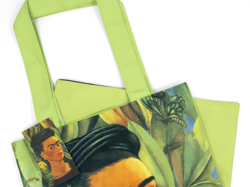Bolsa de algodón con forro,   Frida Kahlo, Autorretrato  -Bonito