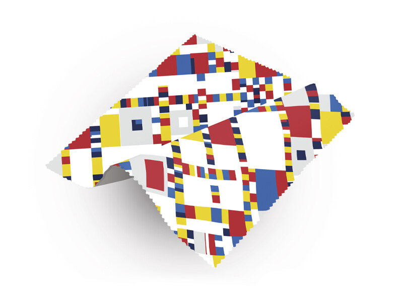 Essui-verres, 15 x 15 cm,  Mondrian - Boogie Woogie