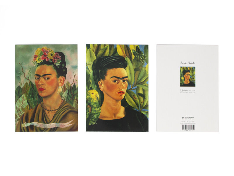 Card wallet , L, 2 x 5 cards, Frida Kahlo, self-portraits