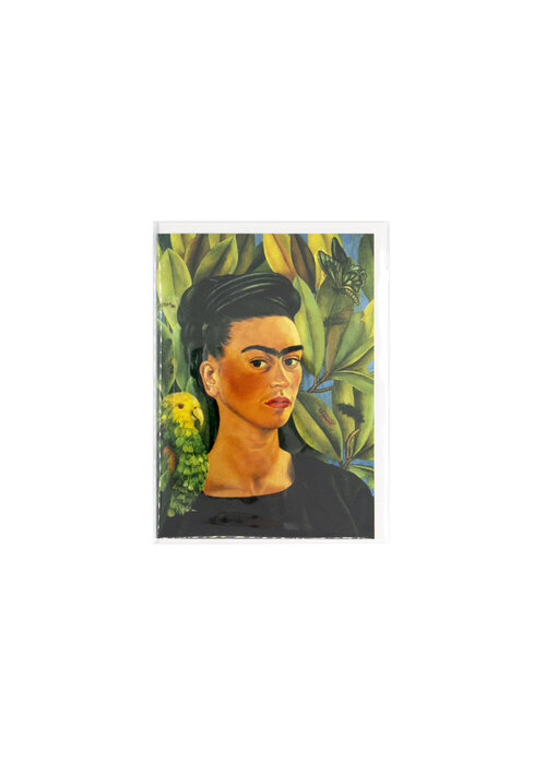 Doppelkarte mit Umschlag,  Frida Kahlo, Selbstporträt mit Bonito