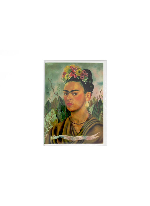Tarjeta doble con sobre,  Frida Kahlo, Autorretrato- Dr Eloesser