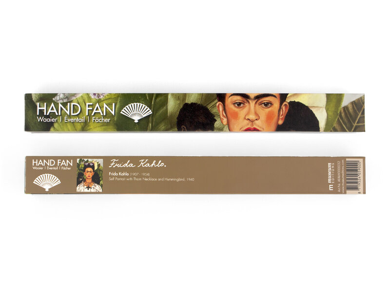Hand waaier, Large, Frida Kahlo, Zelfportret met kolibrie