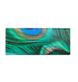 Foldable glasses case + lens cloth, Peacock feather motif