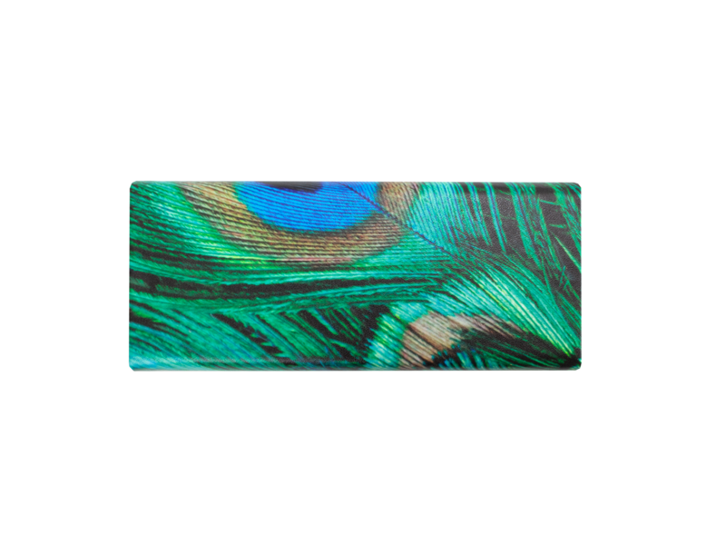 Étui à lunettes pliable, chiffon à lunettes, motif plumes de paon