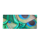 Étui à lunettes pliable, chiffon à lunettes, motif plumes de paon