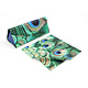 Foldable glasses case + lens cloth, Peacock feather motif