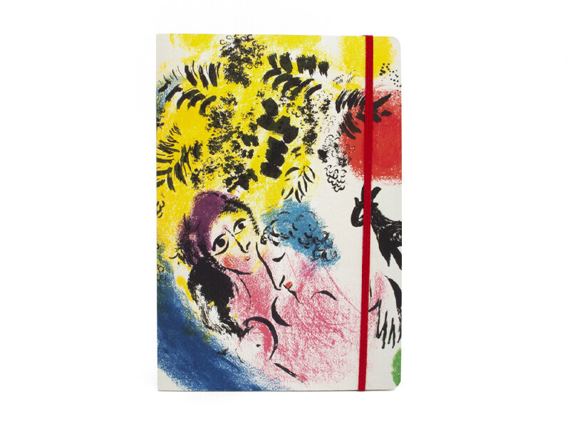 Carnet à couverture souple,A5,  Marc Chagall, Lovers under red sun