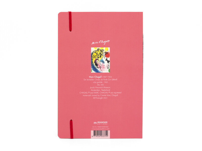 Softcover-Notizbuch, A5,   Marc Chagall, Lovers under red sun