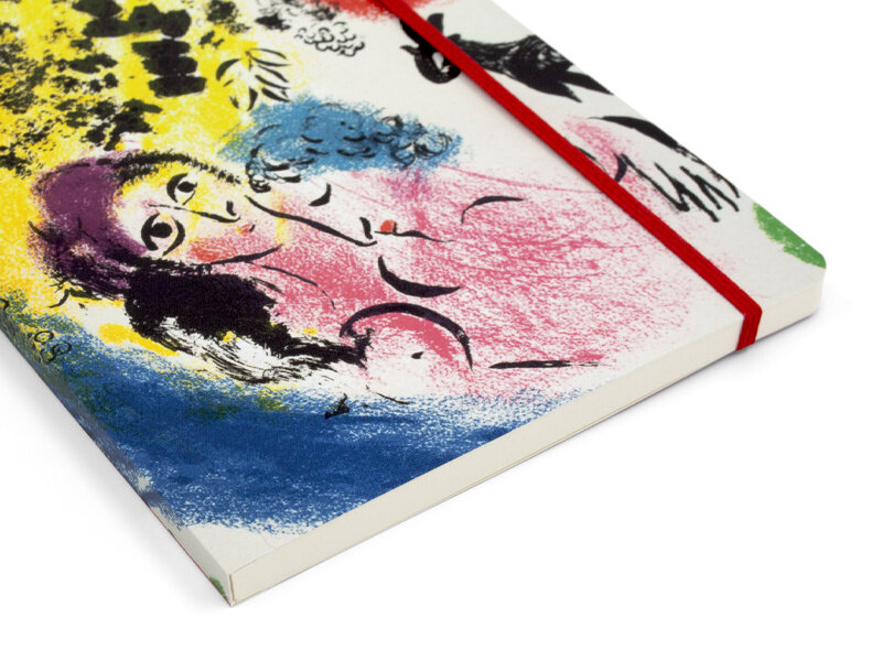Carnet à couverture souple,A5,  Marc Chagall, Lovers under red sun