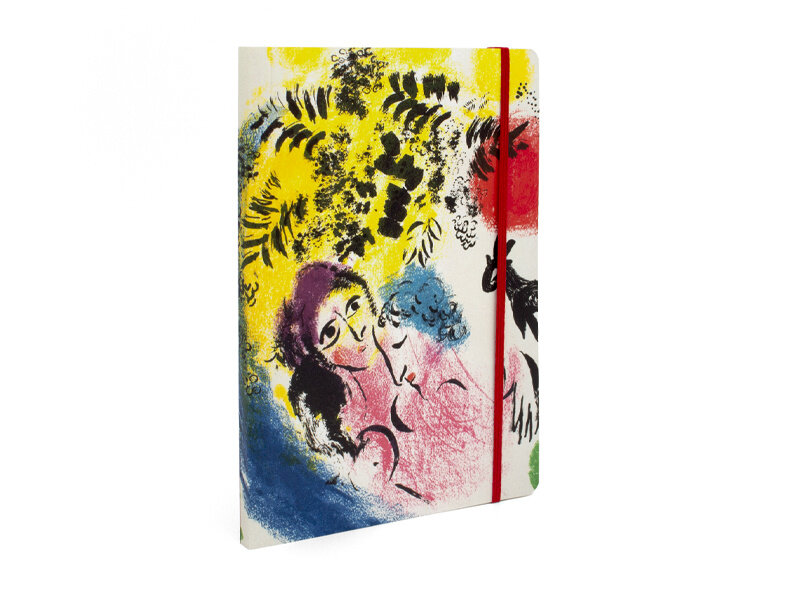 Softcover-Notizbuch, A5,   Marc Chagall, Lovers under red sun