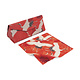 Etui à lunettes pliable + chiffon pour lentilles, Grues blanches et rouges