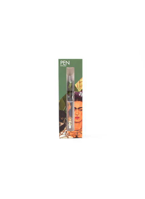 Balpen in doosje, Frida Kahlo,  Zelfportret met doornenketting en kolibrie