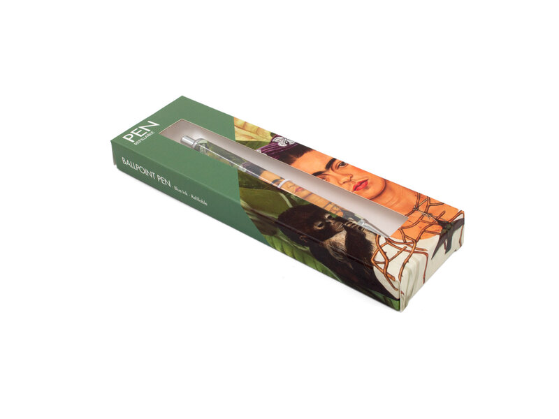 Balpen in doosje, Frida Kahlo,  Zelfportret met doornenketting en kolibrie