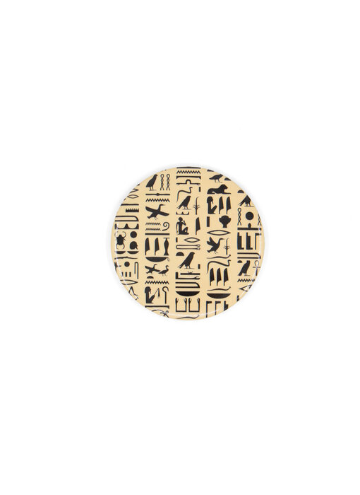 Pocket Mirror W, Ø 80 mm, Egyptian hieroglyphs