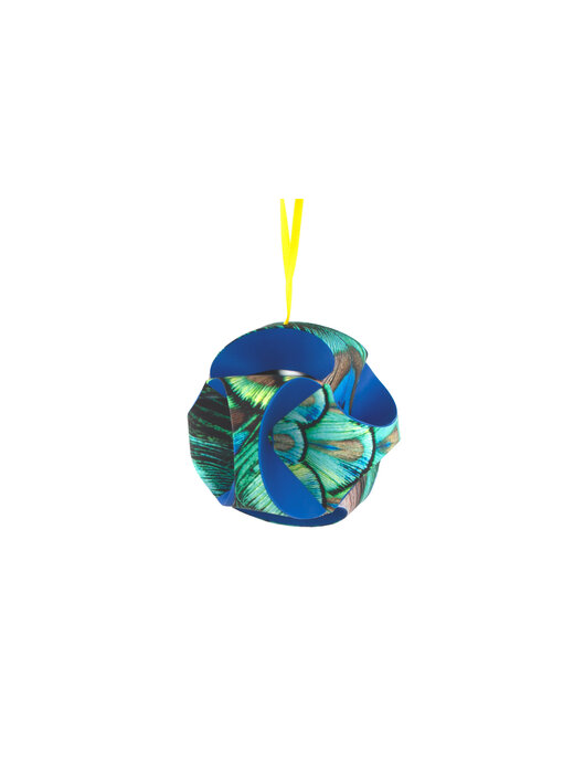 DIY Paper Christmas Ball ,peacock feathers image