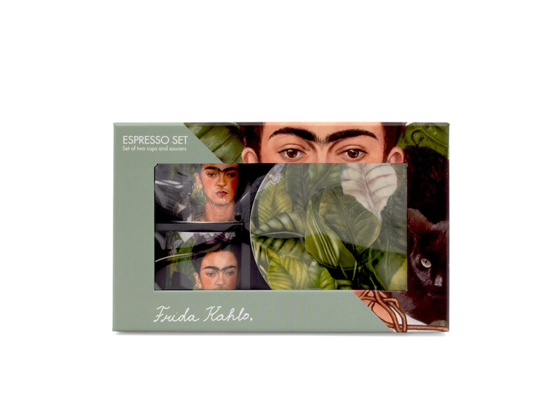 Espresso set, Frida Kahlo,  Self-Portrait with Hummingbird