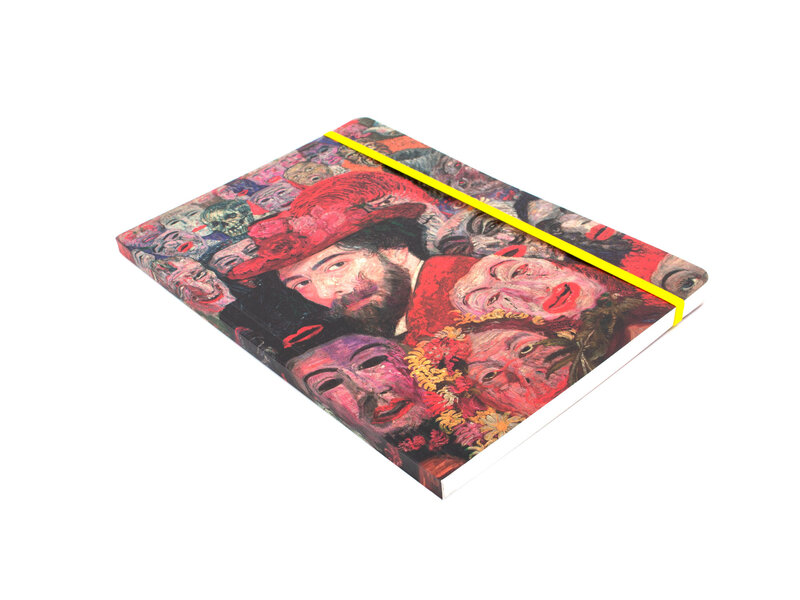 Softcover-Notizbuch, A5,  James Ensor, Selbstporträt mit Masken