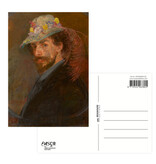 Postal, James Ensor, Autorretrato con capucha floreada