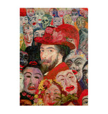 Postal, James Ensor, Autorretrato con máscaras