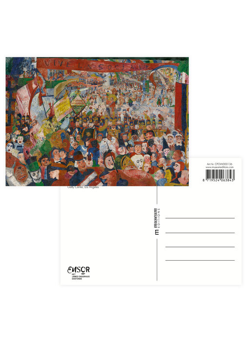 Postcard, 10 x 15 cm,  James Ensor, Detail Entry of Christ into Bruss