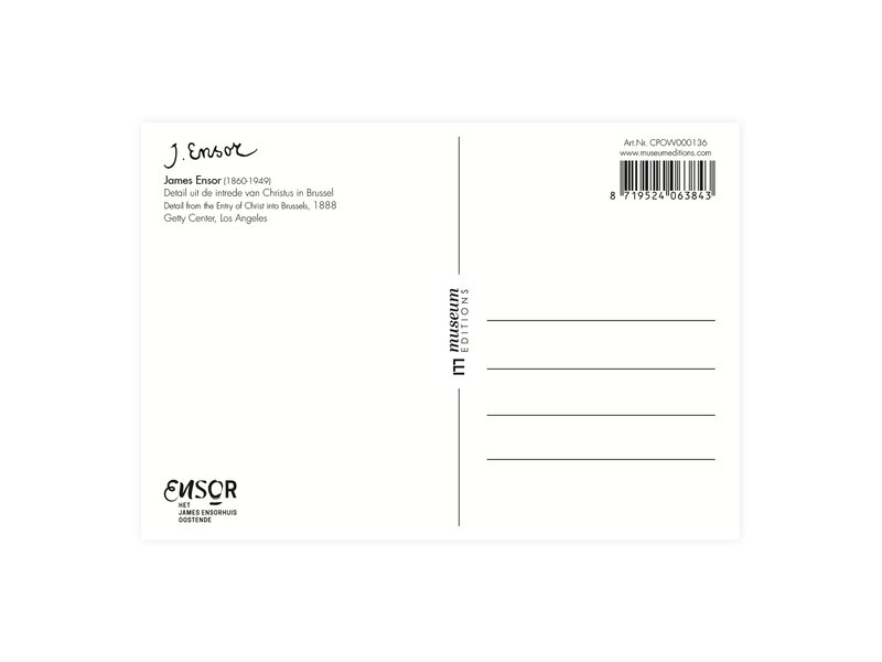 Ansichtkaart, 10 x 15 cm,   James Ensor,Intrede van Christus