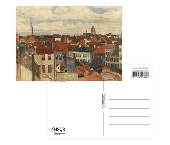 Postal, 10 x 15 cm,  James Ensor,  Los tejados de Ostende