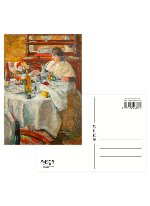 Carte postale, 10 x 15 cm, James Ensor, Le mangeur d'huîtres