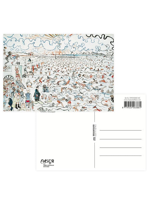 Carte postale, 10 x 15 cm, James Ensor,Les bains d'Ostende