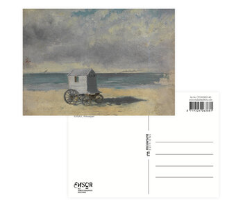 Postkaart, 10 x 15 cm, James Ensor,  Badhut op het strand