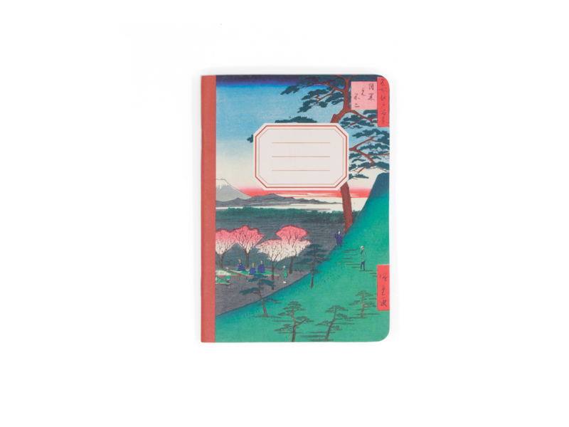 Mikro Notitie boekje , A6, Hiroshige, Mount Fuji van Meguro