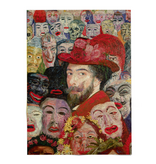 Poster in tube , 50x70  cm,  James Ensor, Self-Portrait with masks